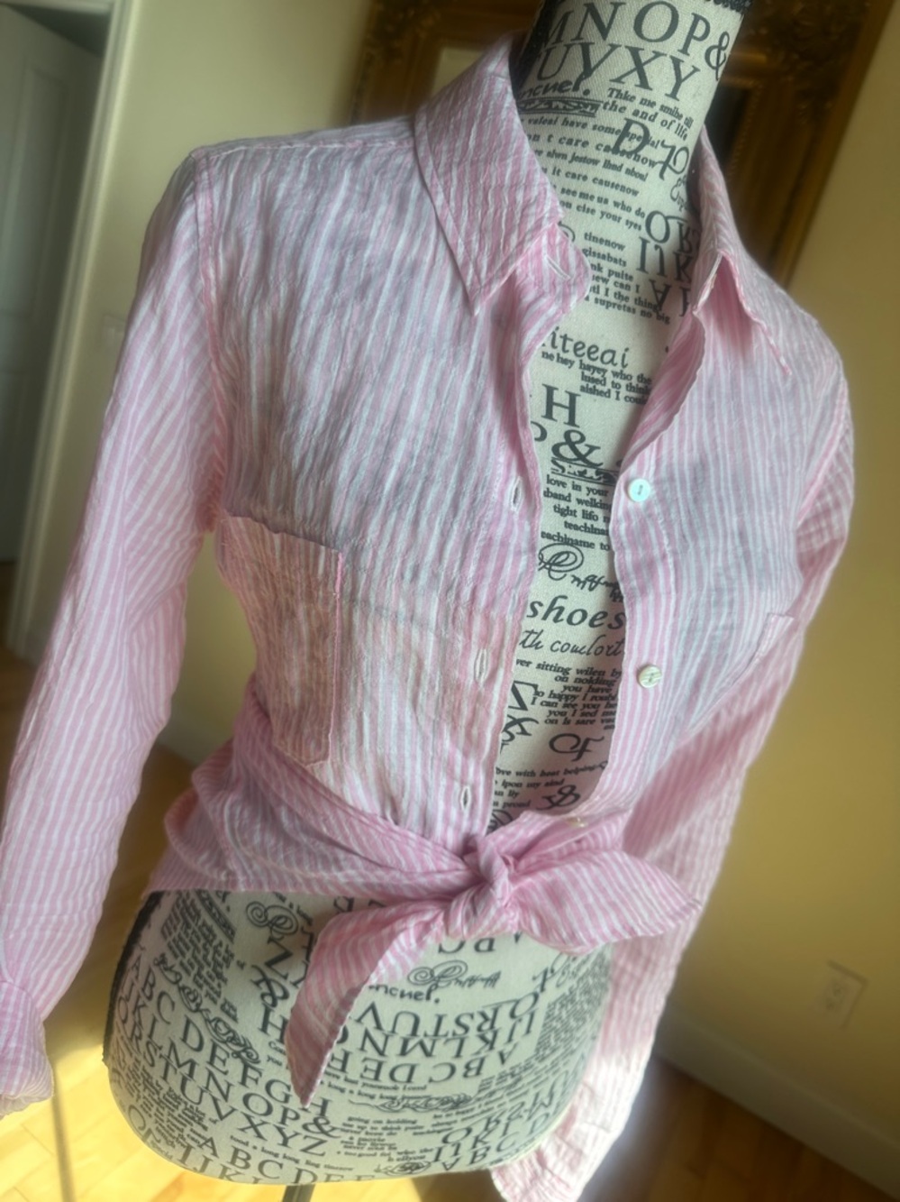Lilly Pulitzer Pink and White Striped Shirt - Picture 4 of 12